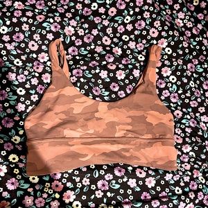 Womens lululemon sports bra size 10 cute pink camo